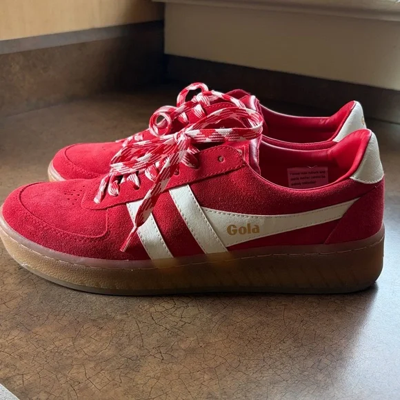 Gola Grandslam Suede Shoes Sneakers Red Woman’s US 10 - Picture 3 of 6